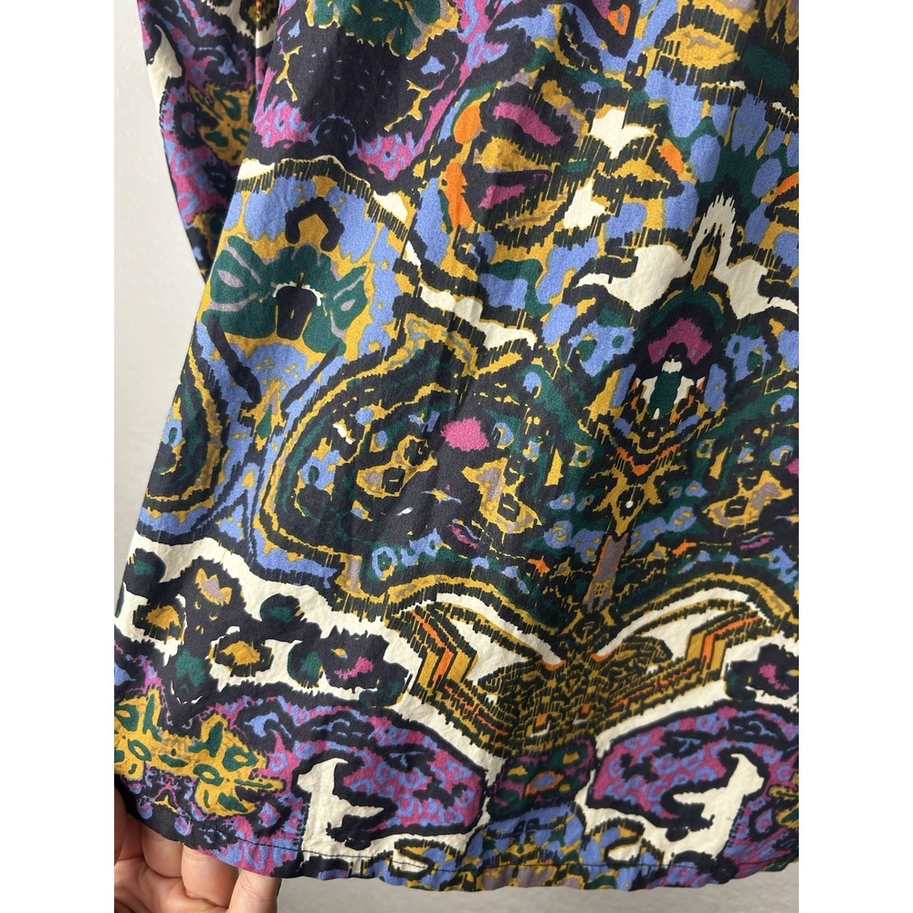 Cleobella Felicia Blouse In Mosaic Ikat Long Puff Sleeve Boho Colorful Size XL - Picture 11 of 11